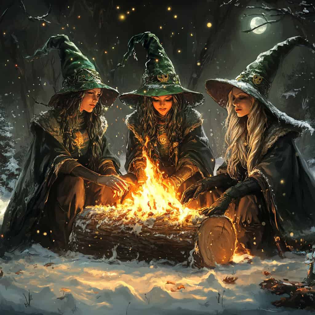 paraskiva  beautiful witches burn the Yule log realistic i f e  e ceefb