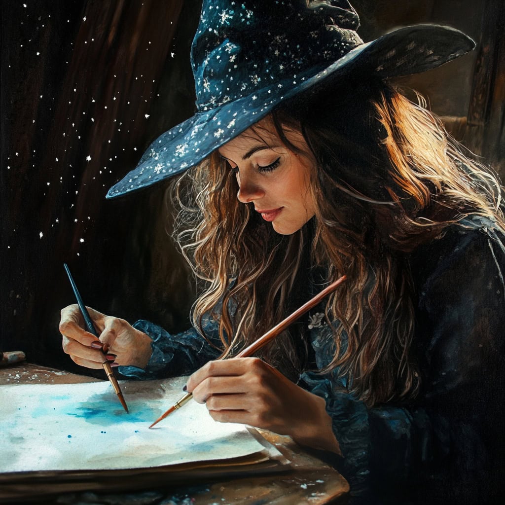 paraskiva  Beautiful witch paints watercolor paintings. os dd cc ce be cdbf
