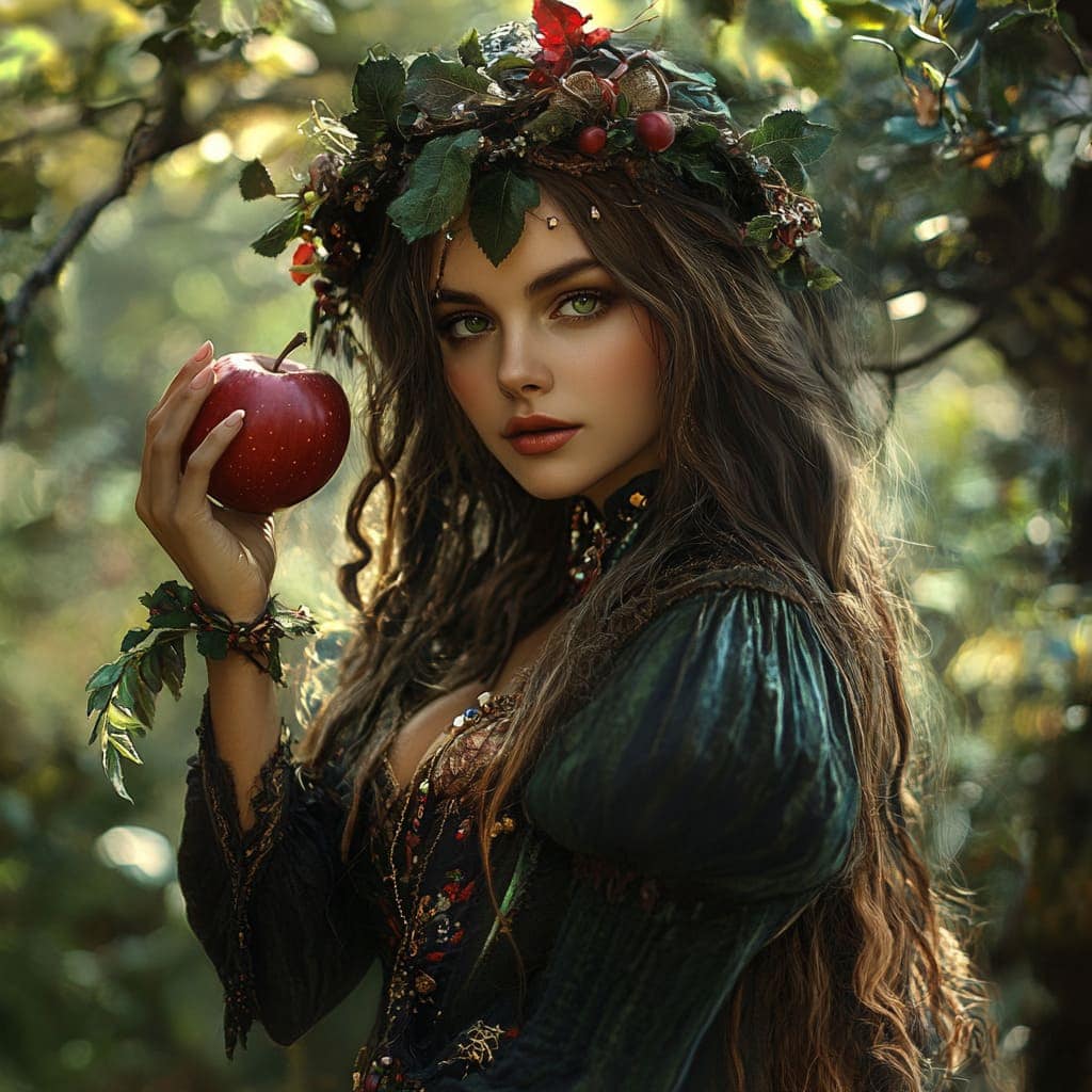 paraskiva  Beltane beautiful witch holding an apple by her fefd bd a af afde 